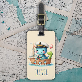 Niedlich Trex Dino Bootspapitän Gepäckanhänger