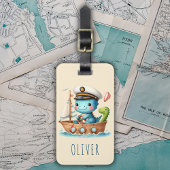 Niedlich Trex Dino Bootspapitän Gepäckanhänger