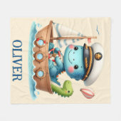 Niedlich Trex Sailboat Captain Fleecedecke (Vorderseite (Horizontal))