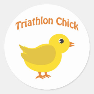 Niedlich Triathlon Chick Runder Aufkleber