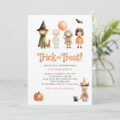 Niedlich Trick Halloween Kids Party Einladung (Stehend Vorderseite)