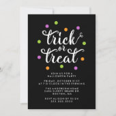 Niedlich Trick oder Treat Confetti Halloween-Party Einladung (Vorderseite)
