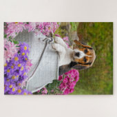 Niedlich Tricolor Beagle Hund Welpe in Churn - Jig Puzzle (Horizontal)