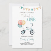 Niedlich Trike Einladung zum ersten Geburtstag (Vorderseite)