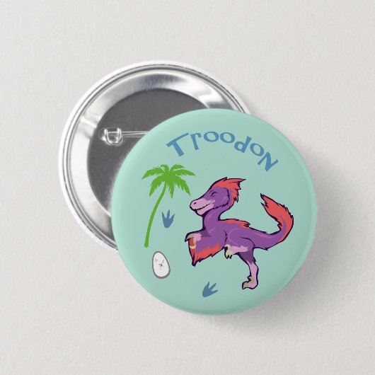 Niedlich Troodon Button (Vorne & Hinten)