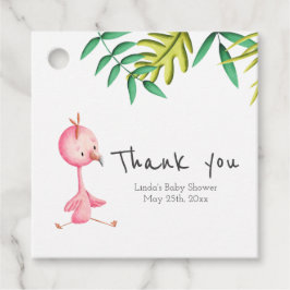 Niedlich Tropical Flamingo Personalisiert Danke Geschenkanhänger