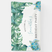 Niedlich Tropical Luau Birthday Banner (Vertikal)