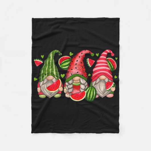 Niedlich Tropical Watermelon Gnomes Gnomies Summer Fleecedecke (Vorderseite)