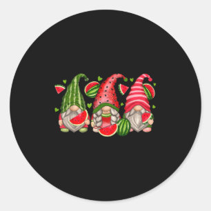 Niedlich Tropical Watermelon Gnomes Gnomies Summer Runder Aufkleber