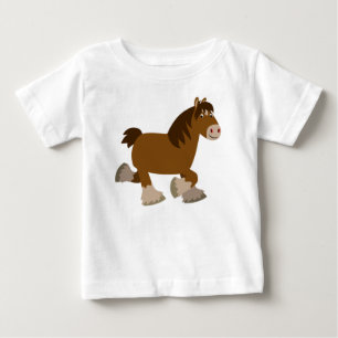 Niedlich Trotting Cartoon Shire Horse Baby T - Shi T-shirt