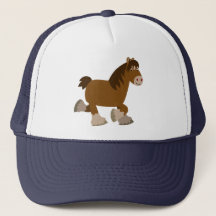 Niedlich Trotting Cartoon Shire Horse Hat