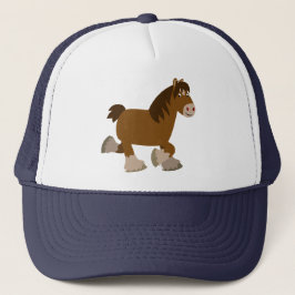 Niedlich Trotting Cartoon Shire Horse Hat Truckerkappe