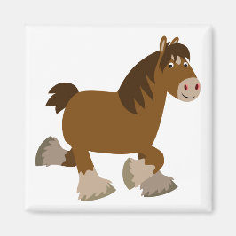 Niedlich Trotting Cartoon Shire Horse Magnet
