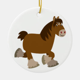 Niedlich Trotting Cartoon Shire Horse Ornament