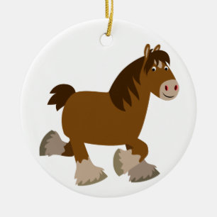 Niedlich Trotting Cartoon Shire Horse Ornament
