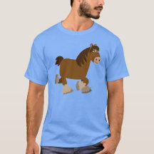 Niedlich Trotting Cartoon Shire Horse T - Shirt