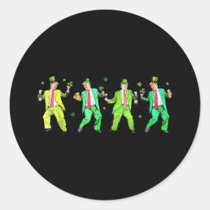 Niedlich Trump Dance St Patricks Day Funny Trump P Runder Aufkleber