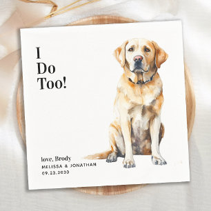 Niedlich tue ich eine zu gelbe Labrador-Hochzeit Serviette