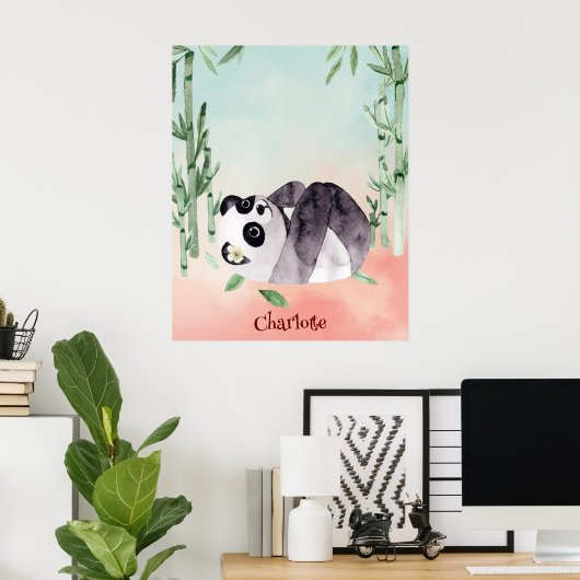 Niedlich Tumbling Panda Poster (Heimbüro)