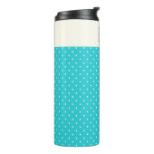 Niedlich Türkis Blue Polka Dots Personalisiert Thermosbecher (Nach links gedreht)