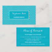 Niedlich Türkis Polka Dot Girly Mode Designer Visitenkarte (Vorne/Hinten)