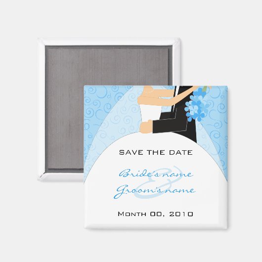 Niedlich Türkis speichern Sie die Datumsmagnete Magnet (Vorderseite/Rückseite)