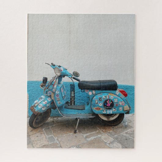 Niedlich Türkis Vespa Fotografie Puzzle (Vertikal)