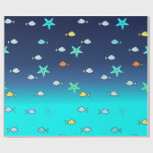 Niedlich Türkisblaue Starfish Geschenkpapier (Flach)