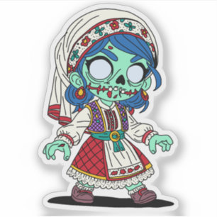Niedlich türkisches Zombie Aufkleber