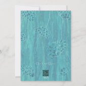 Niedlich türkisfarbene Blume Hochzeitsfeiern Einladung (Rückseite)