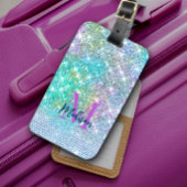 Niedlich Türkisfarbene Einhorn-Imitate Glitzer-Mon Gepäckanhänger