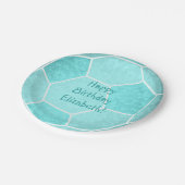 niedlich türkisfarbene Geburtstagsparty Pappteller (Schrägansicht)