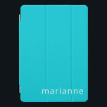 Niedlich Türkisfarbener Personalisierter Name iPad Pro Cover<br><div class="desc">Niedlich türkisfarbene Solid Color Personalisierter Name iPad Pro Cover</div>