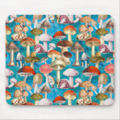 Niedlich-türkisfarbenes Pilzmuster Mousepad (Vorne)