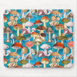 Niedlich-türkisfarbenes Pilzmuster Mousepad