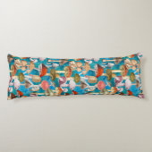 Niedlich-türkisfarbenes Pilzmuster Seitenschläferkissen (Rückseite)