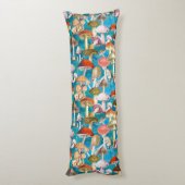 Niedlich-türkisfarbenes Pilzmuster Seitenschläferkissen (Rückseite (Vertikal))