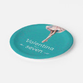 Niedlich Turquoise Ballerina Fairy Tutu Tanz Point Pappteller (Schrägansicht)