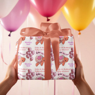 Niedlich Turtle Baby Dusche Personalisiert Geschenkpapier