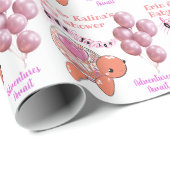 Niedlich Turtle Baby Dusche Personalisiert Geschenkpapier (Rolleneckpunkt)