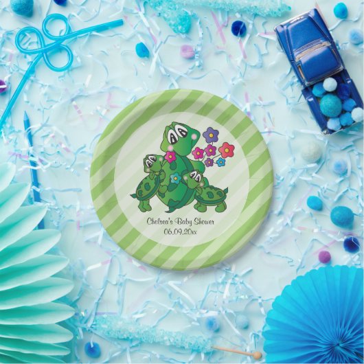 Niedlich Turtle Baby Dusche Thema Pappteller (Party)