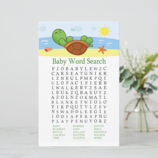 Niedlich Turtle Baby Shooter Word Search Game (Stehend Vorderseite)