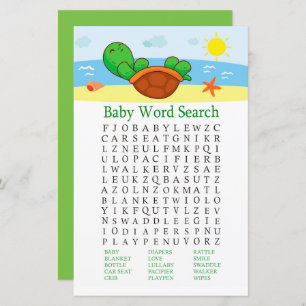 Niedlich Turtle Baby Shooter Word Search Game