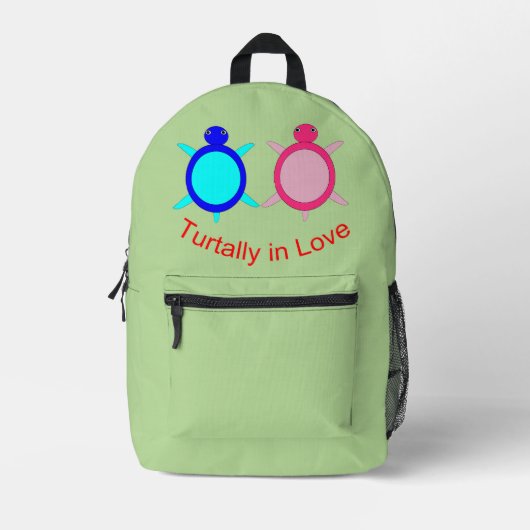 Niedlich Turtle Couple Bedruckter Rucksack (Vorderseite)