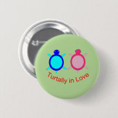 Niedlich Turtle Couple Button (Vorne & Hinten)