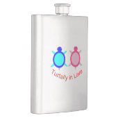 Niedlich Turtle Couple Flachmann (Rechts)