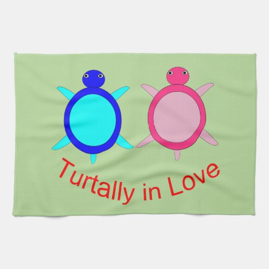 Niedlich Turtle Couple Geschirrtuch (Horizontal)