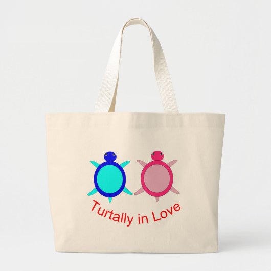 Niedlich Turtle Couple Jumbo Stoffbeutel (Vorne)