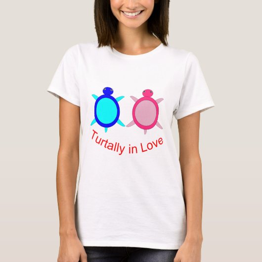 Niedlich Turtle Couple Ladys T Shirt (Vorderseite)