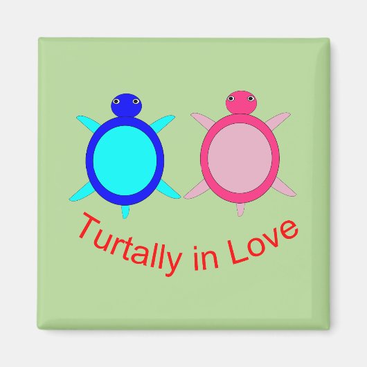 Niedlich Turtle Couple Magnet (Vorne)